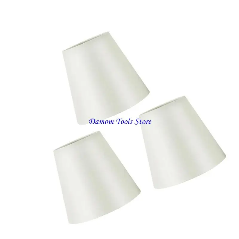 57BE 3 حزمة أنيقة الثريا ضوء ظلال مصباح ظلال PVC النسيج الملمس غطاء مصباح صغير مجموعة مناسبة لمصابيح الثريا