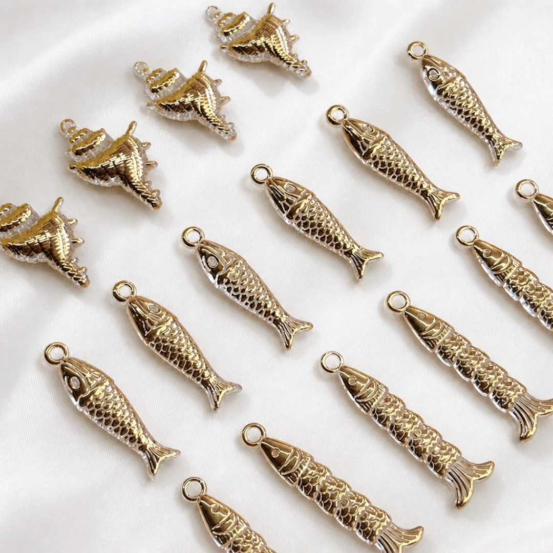 20g/50g Sortierte Acrylperlen für Armbandherstellung Fisch Muschel Seepferdchen Schildkröte Strand Meerestiere Niedliche Perlen für DIY Schmuckherstellung – Detail 6