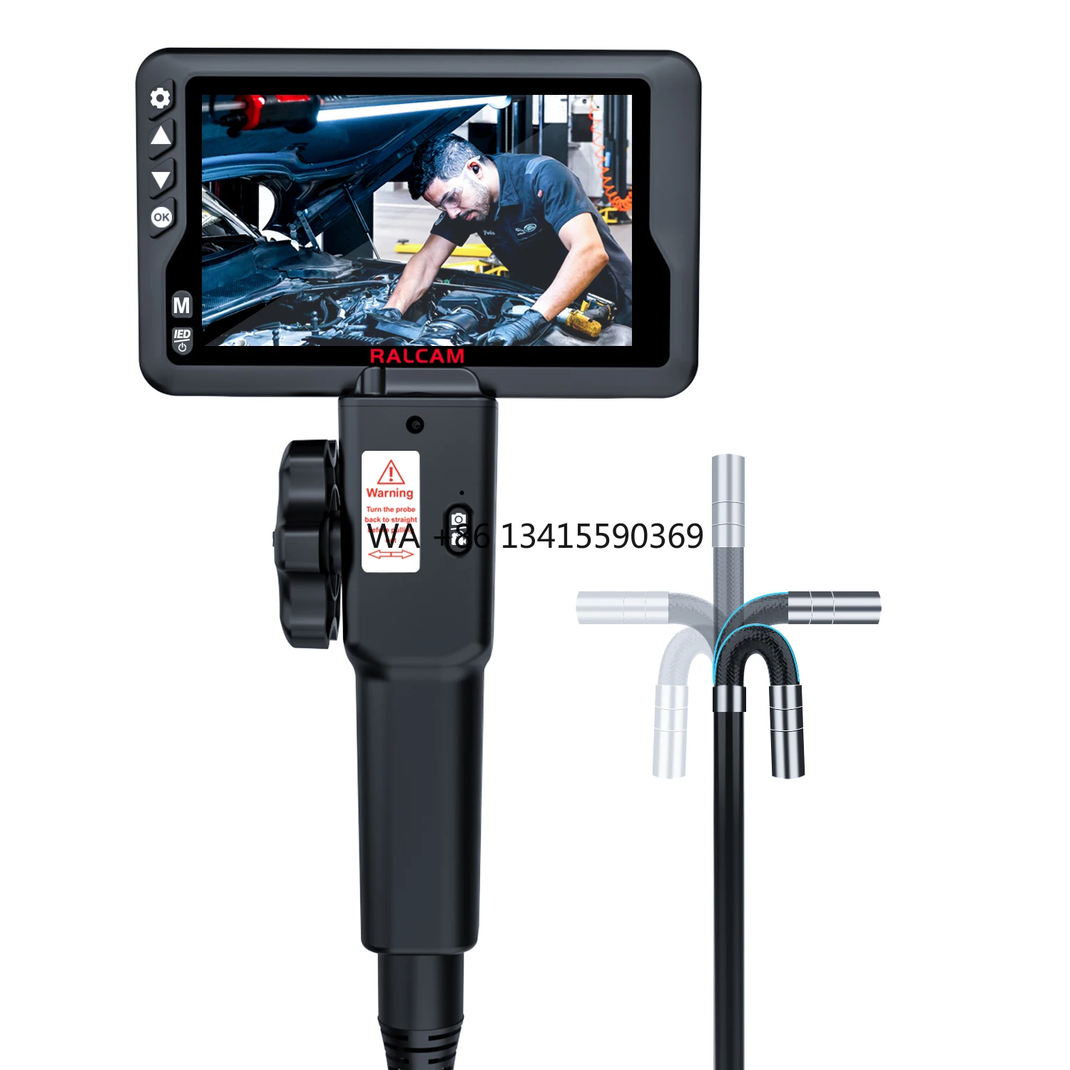 

New 2 Directions Rotation Endoscope Videoscope 4.5 Inch Ips Aircraft Engine Borescope 8.5Mm Bleding Borescopes