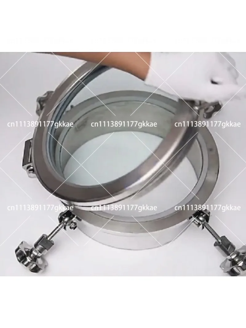 304 Sanitary Grade Large Glass Pressure Manhole Stainless Steel Flange Sight Glass Window Visual Hand Hole Winemaking