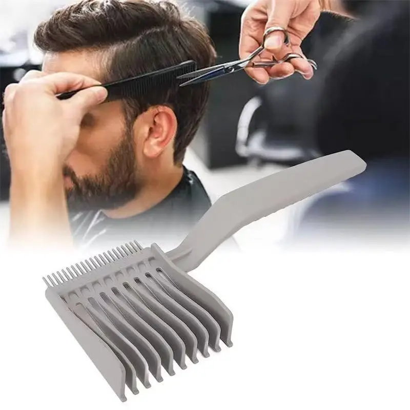 Peine guía degradado para cortapelos, regla de corte de pelo plano para hombres con mango de plástico, peine de posicionamiento para seccionar el cabello