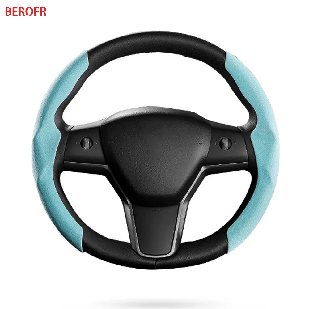 Car Suede Steering Wheel Cover  Sweat-absorbin  For Volvo S60 S90 XC40 XC60 XC90 V60 V90 C40 T5 T6 T8