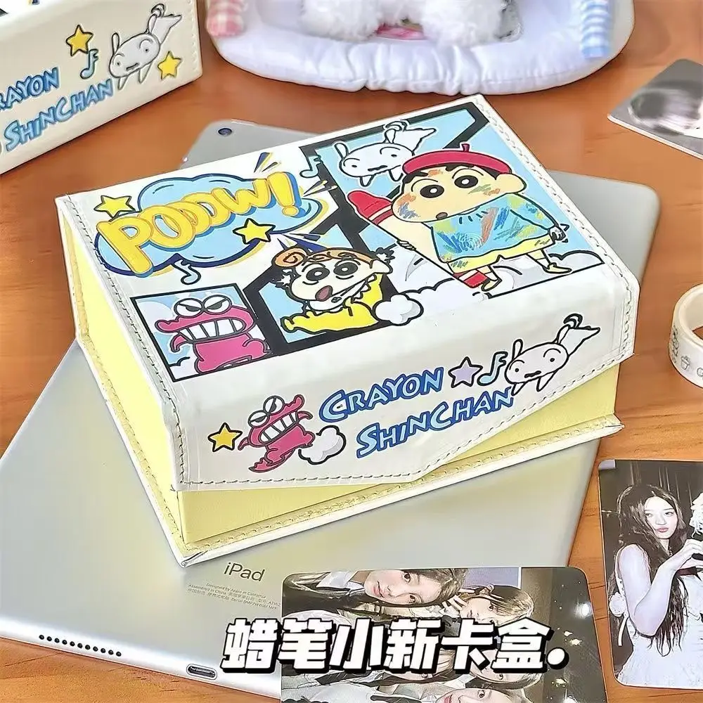 Kawaii New Crayon Shin-chan Storage Box PU Leather Cute Card Storage Box Office Desktop Organization and Storage