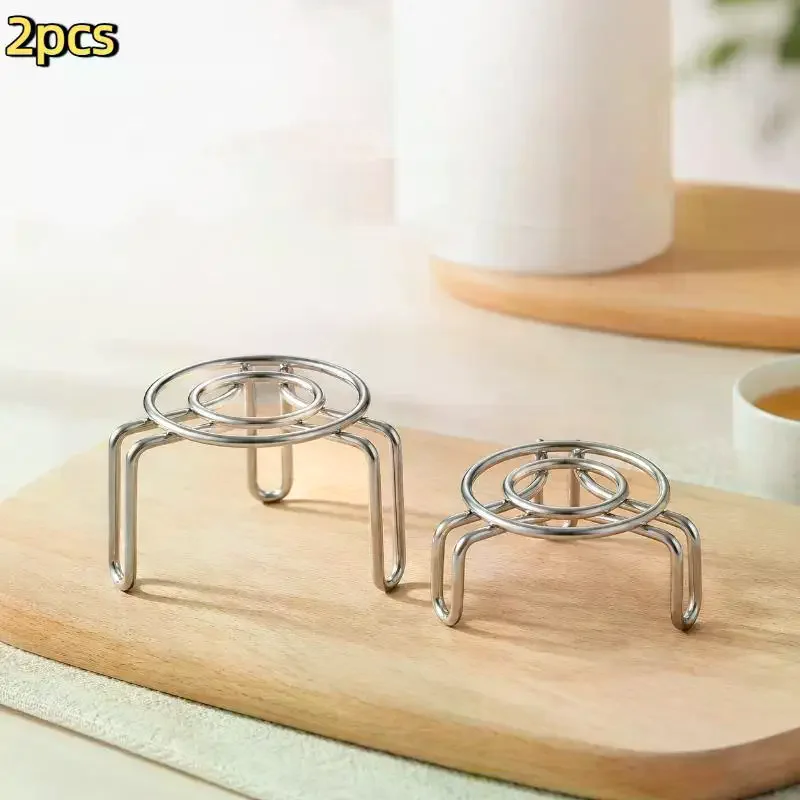 2pcs Ultra Mini Steaming Rack Small Stainless Steel Height And Height Small Leg Rack Health Pot Thermos Cup Small Pot Rack 2size