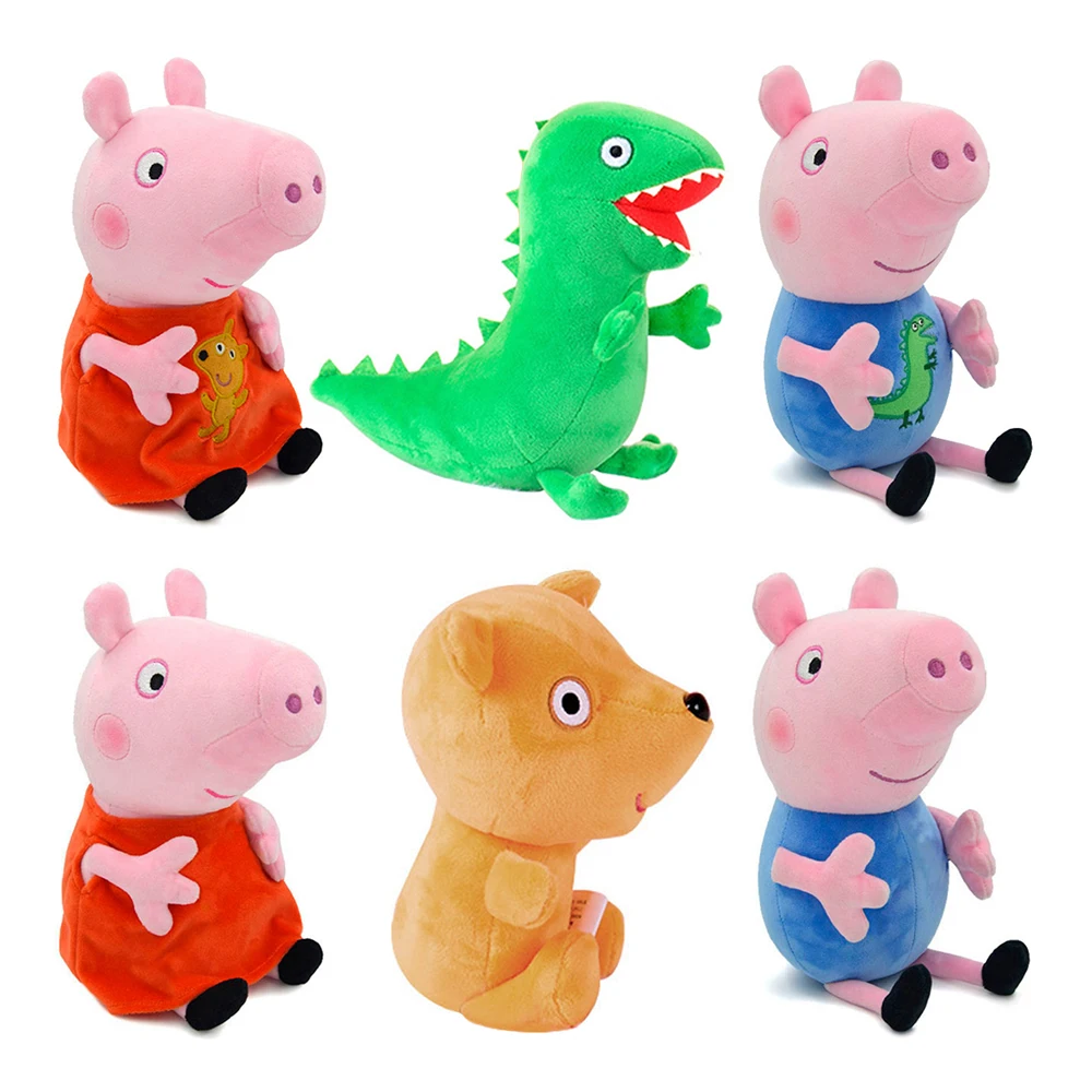 19 cm Peppa Pig Plüschtiere Niedlicher George Eddie Bär Mr Dinosaurier Cartoon Anime Figur Gefüllte Plüschtiere Kinder Geburtstagsgeschenke Spielzeug