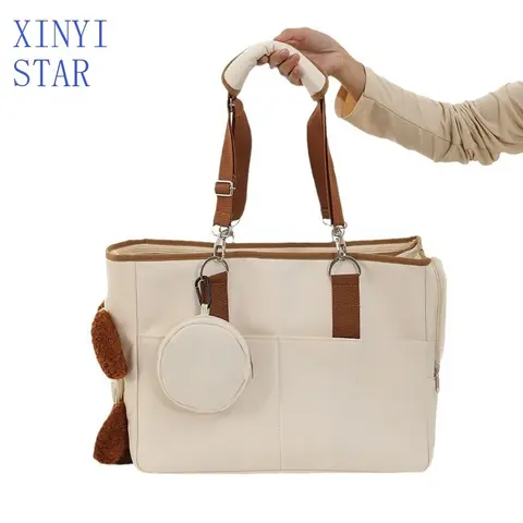 Cat Backpack Carrier Teddy Cute Dog Bag Large Capacity Pet Doll Outward Bag One Shoulder Handheld Crossbody Pet Backpack