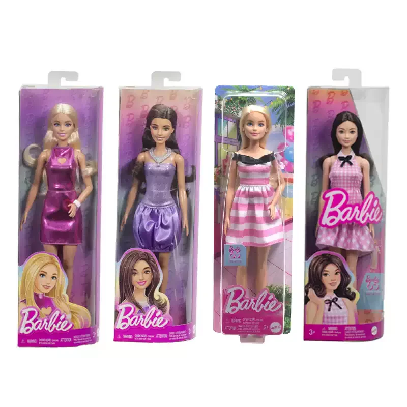 Genuine Barbie Doll Fashionistas Blond Hair Pink Dress Bracelet Silvery Necklace Toys for Girls Dolls Accessories Birthday Gift view 4