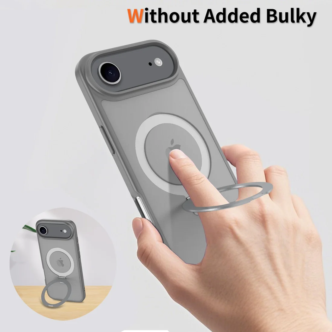 Für iPhone 17 Air 2025 Handyhülle mit integriertem Ständer, kompatibel mit MagSafe, stoßfeste, schlanke, durchscheinende, matte Handyhülle – Detail 14