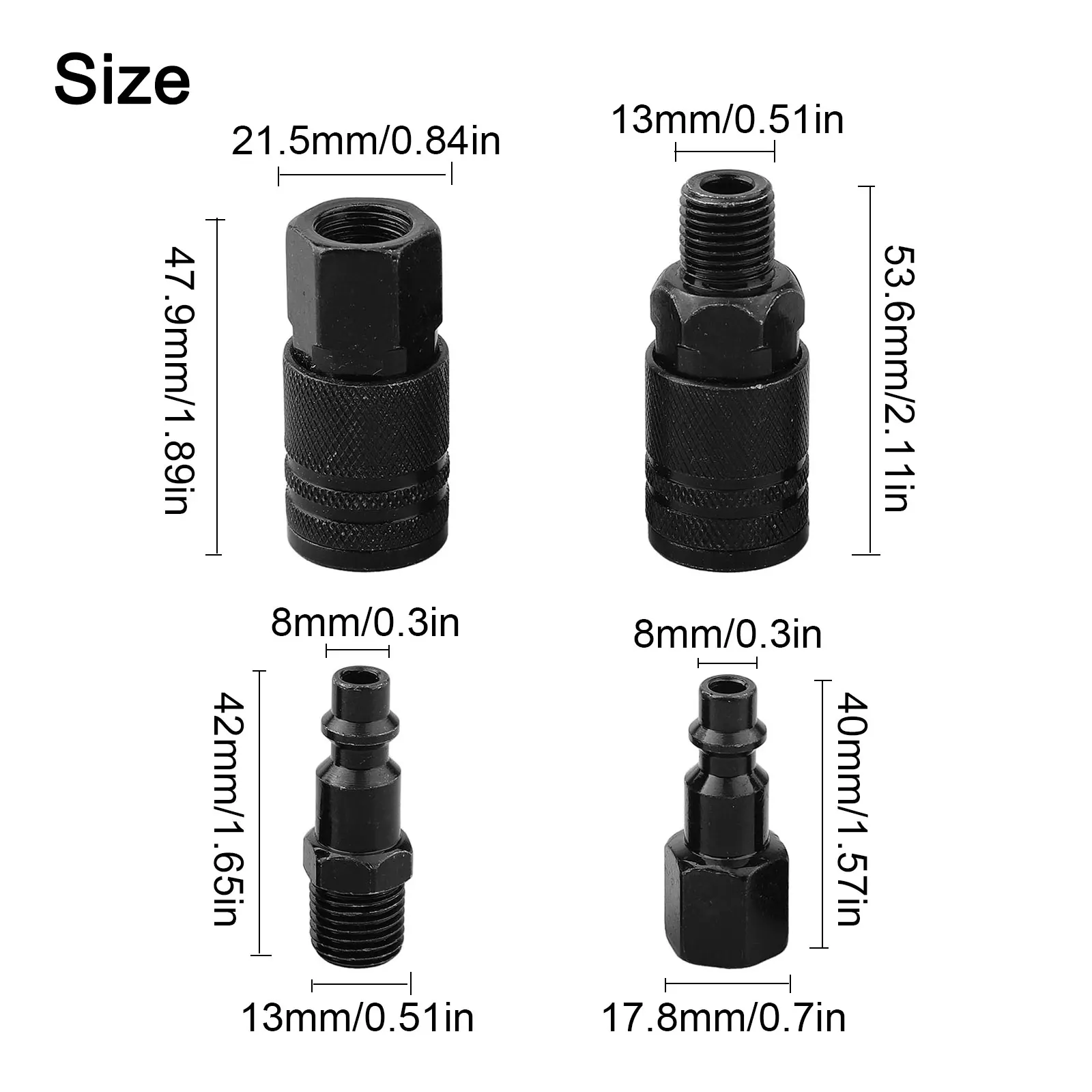 15 Piece Air Hose Fitting Kit Pressure Fittings 1 4 Inch Air Hose Fitting Kit 1 4 Inch Size 15-piece Set Pressure Resistant