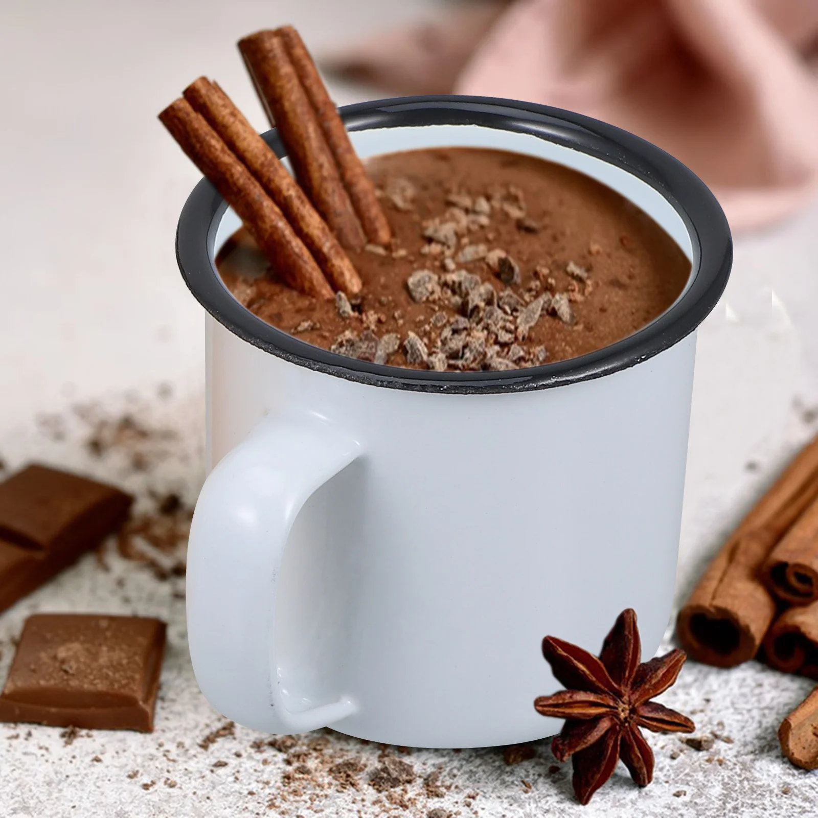 

6Pcs Retro Enamel Water Drinking Cups Multipurpose Coffee Tea Juice Cups for Home Office Enamel Water Cup Drinking Cup