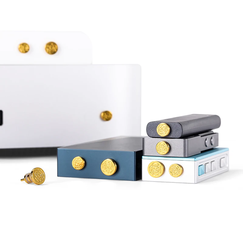 金メッキ真鍮ダストプラグ保護カバー 3.5mm、4.4mm、6.35mmジャック用 - Hi-Fiプレーヤー、MACラップトップ、携帯電話に対応