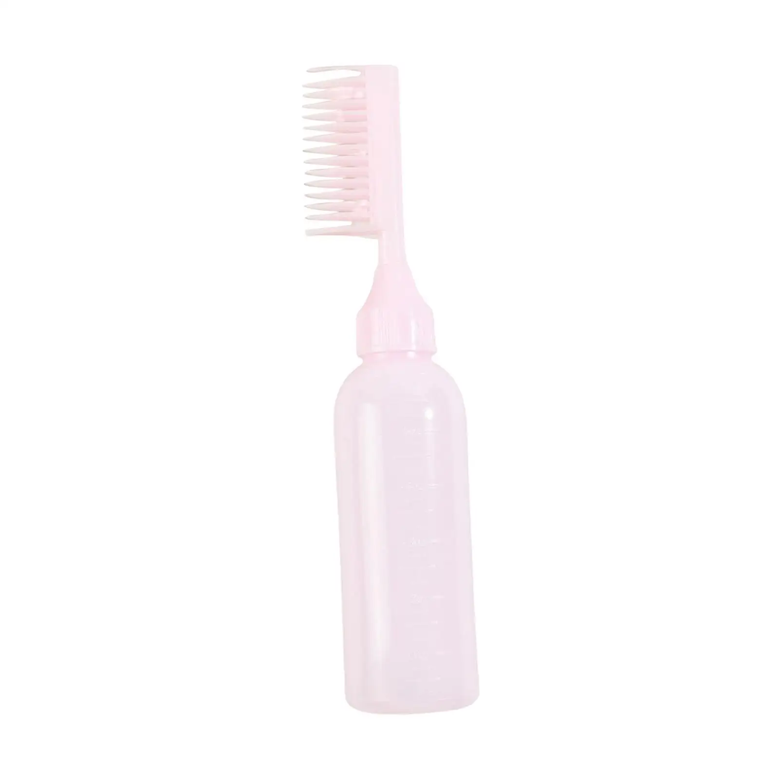 Root Comb Hair Dye Applicator Bottle Graduated Scale Refillable Plastic Brush Styling Tool for Shop Salon