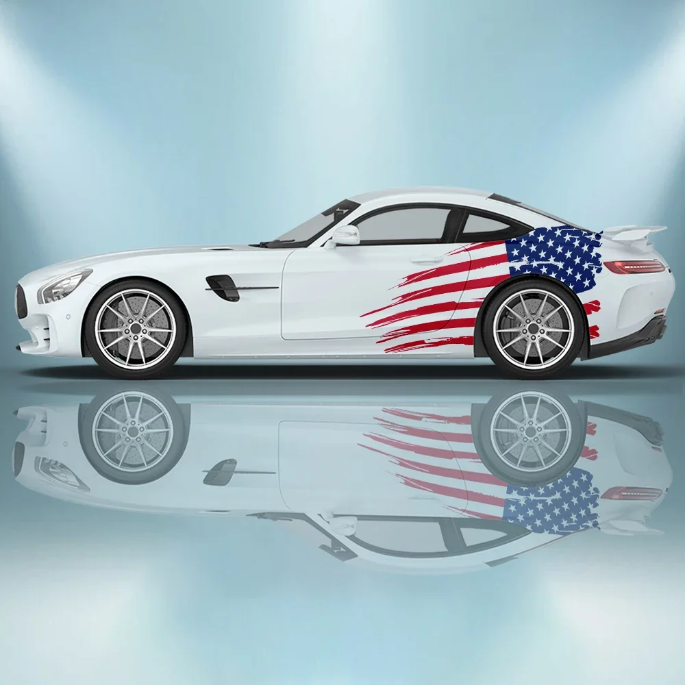 

American flag Car sticker accessories universal painted modified racing car stickers side graphic pain car stickers