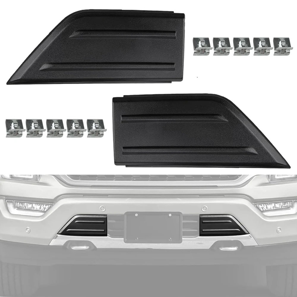 POVTOR Front Bumper Guard Pad Cap Inserts End Panel for 2021+ Ford F150 ML3Z-17E810-AA ML3Z-17E811-AA