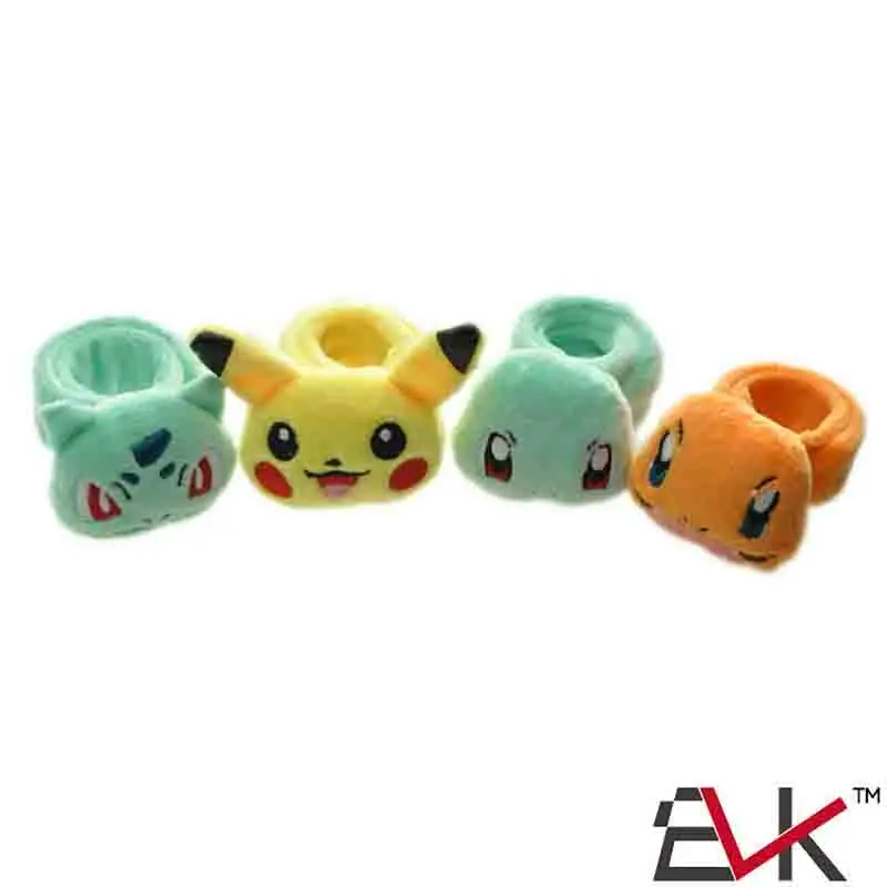 Pokemon Plush Wristband Bracelet Pikachu Genie Turtle Doll 1.5mm Crystal Super Soft Pop Circle Holiday Dress Up Birthday Gifts