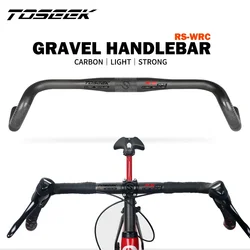 TOSEEK Ultralight Carbon Gravel Handlebar Exotropism Handle Bar 31.8mm Cyclocross Road Bike Handlebars 400/420/440mm Matte Black