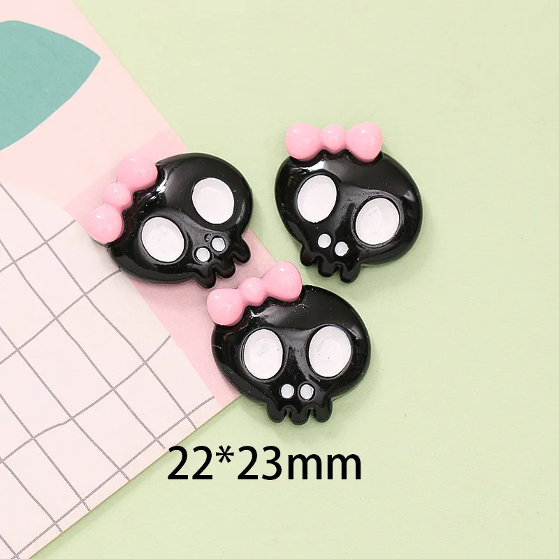 10Pcs New Cute Resin Cartoon Bow， Skeleton Series Flat Back Scrapbooking DIY Jewelry Craft Decoration Accessories - Image 6
