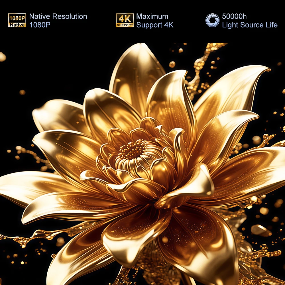 Touyinger L9 portátil Mini 800ANSI Android misma pantalla proyector FHD 1080P Full HD haz 4K vídeo WiFi película cine en casa