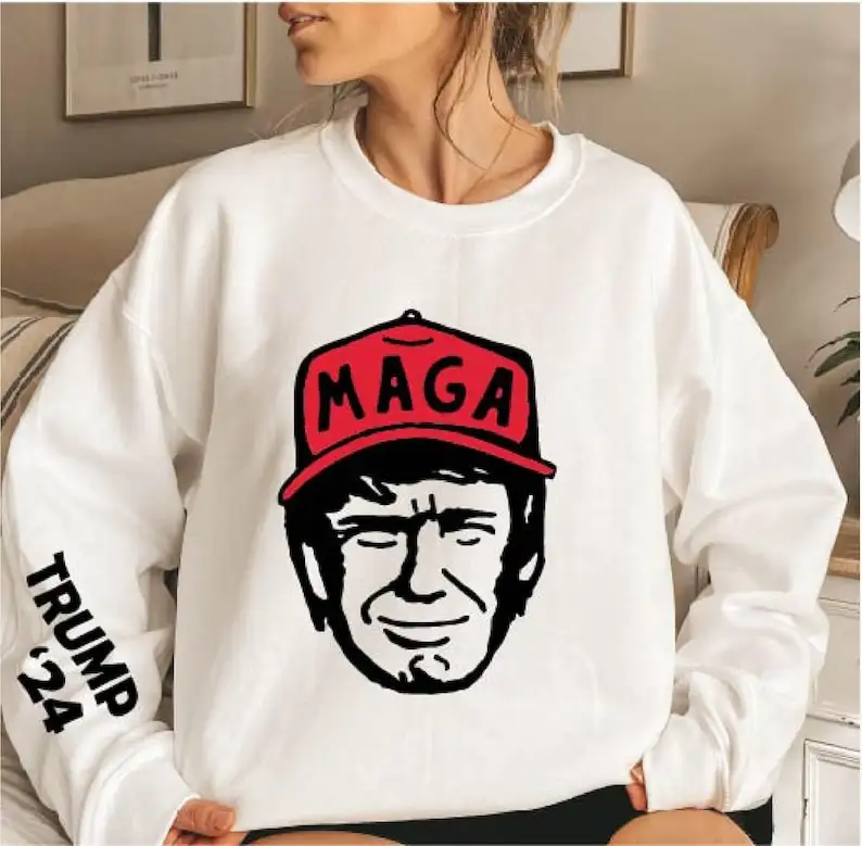 Trump Make America Great Again Sweatshirt Woman Man Autumn and Winter Drop Shoulder Hoodie Warm Long Sleeve Merry Christmas