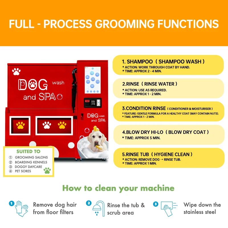 Pet Washing Station Salon Grade Self Service Dog Bath Machine Quick Clean Safe Easy Operation For Pet Shop Use