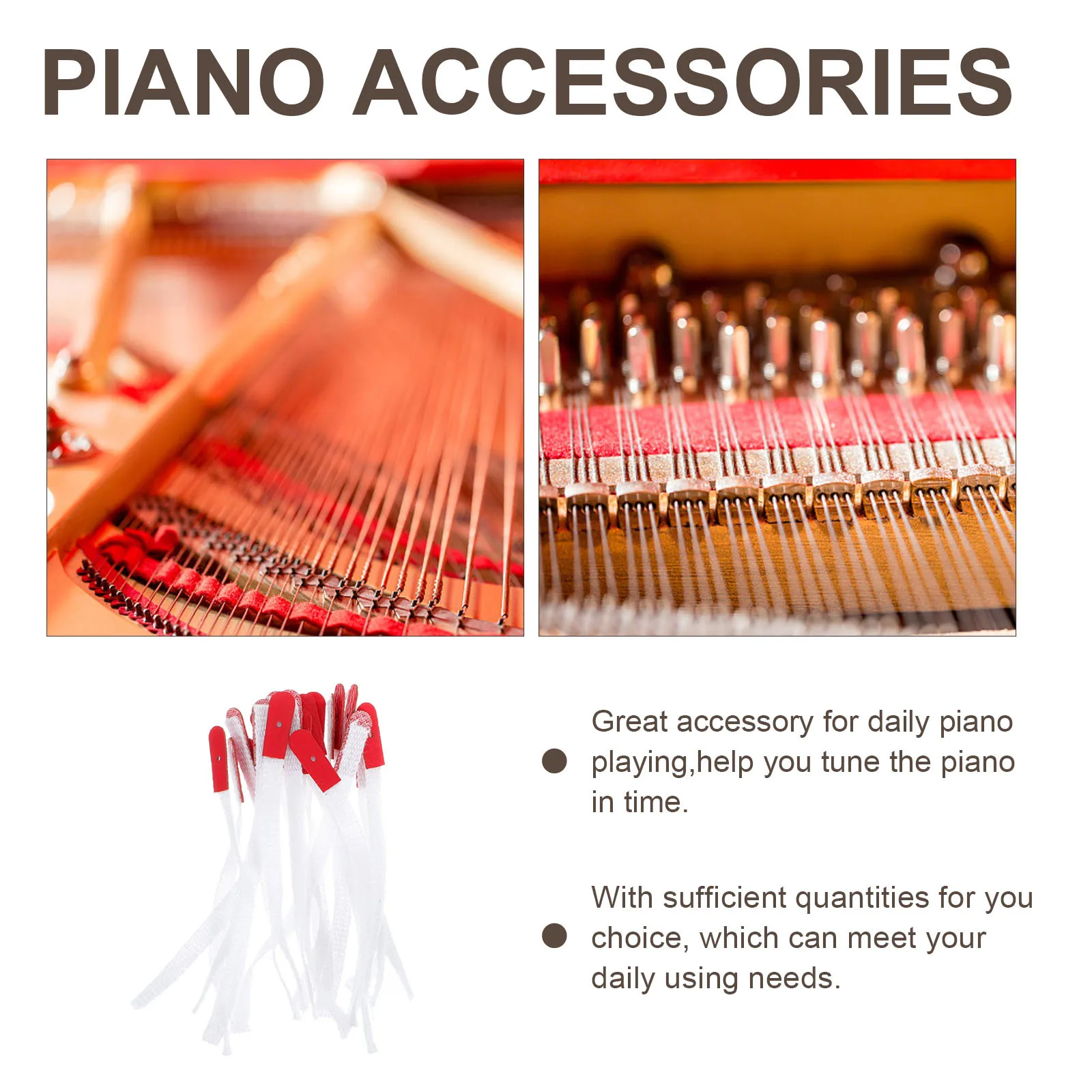 

20Pcs Durable Piano Tuning Rope Premium Cloth Material Accurate Sound Vertical Piano Accessories Head Rope