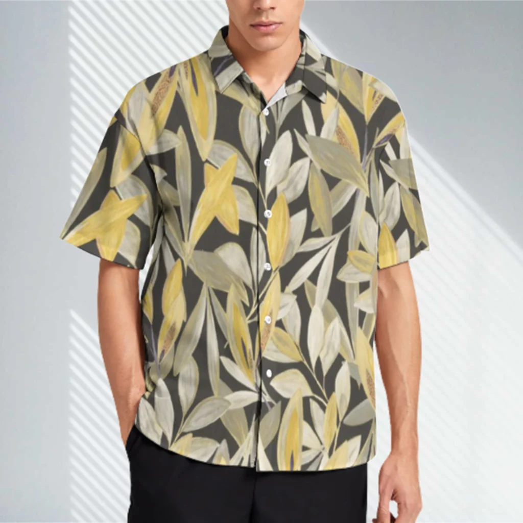 

Hawaiian flower shirt summer men's shirt top loose casual short-sleeved quick-drying seaside beach vacation