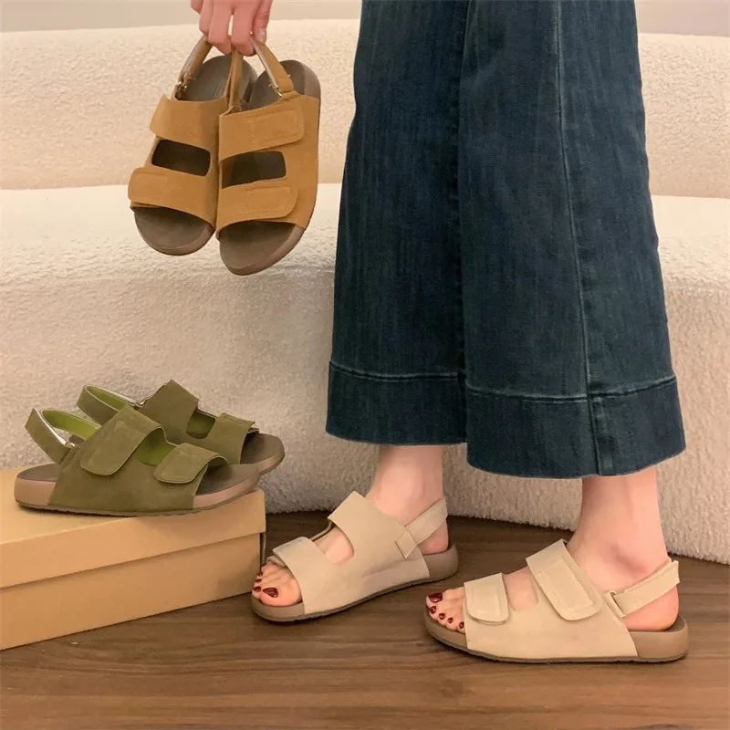 2026 New Summer Outdoor Lightweight Platform Birken-Style Sandals for Women Casual Sports Beach Brown Comfortable Roman Shoes