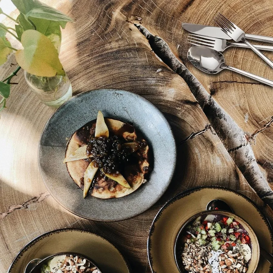 طقم أدوات فضية 18/10 مكون من 20 قطعة، طقم أطباق سداسية من الفولاذ المقاوم للصدأ، طقم أدوات مائدة حديثة، خدمة لـ 4 أشخاص، غسول أطباق بلمسة نهائية مرآة