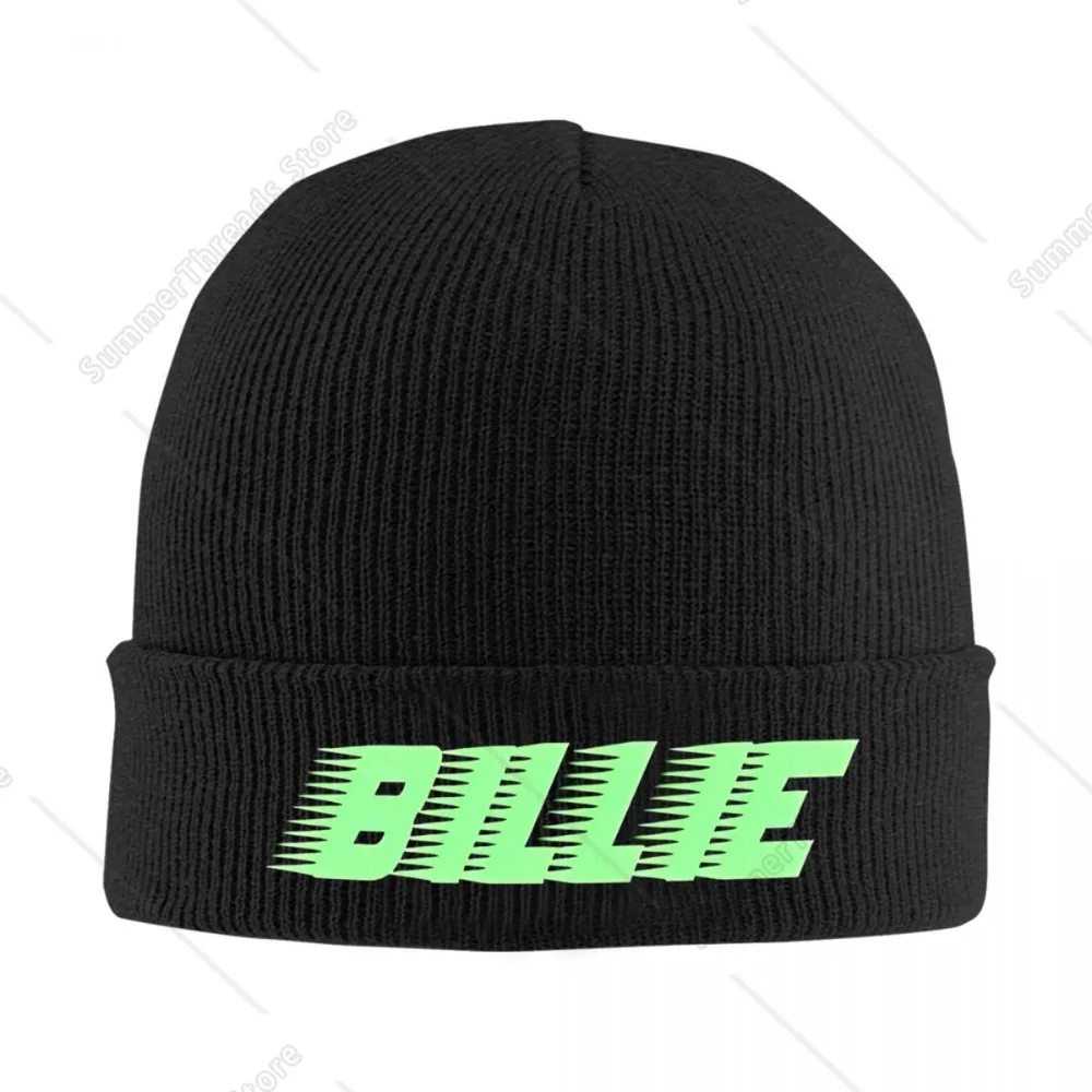 Billies Logo Singer Music Knitted Hat for Women Men Skullies Beanies Autumn Winter Hats Acrylic Eilishs Warm Cap