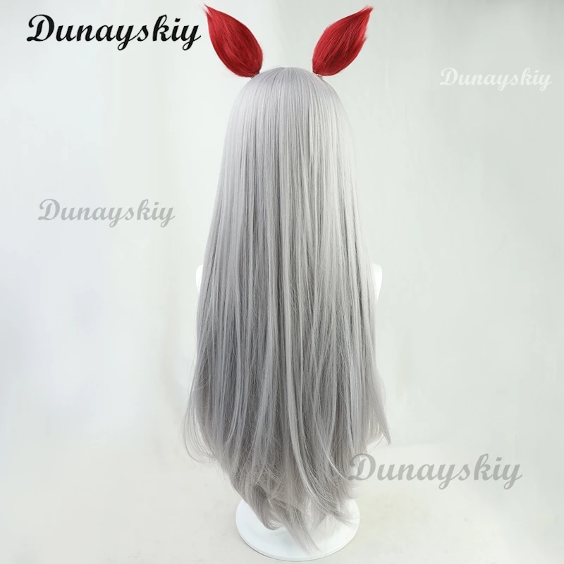 Tamamo Cross Anime Uma Musume Cosplay Wig Anime Game Role-playing Synthetic Grey Hair Halloween Party Costumes Props view 3