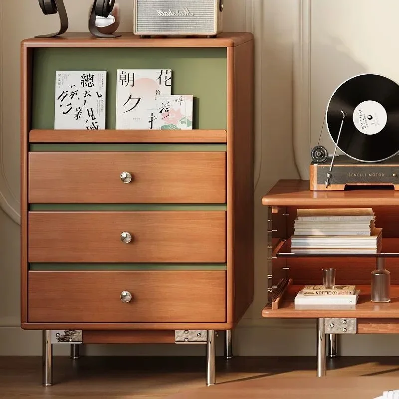 Retro Solid Wood Storage Chest Antique TV Sideboard Cabinet for Living Room Bedroom Wall Unit Console Table Furniture