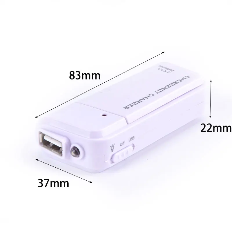 Universal Portable USB Emergency 2 AA Battery Extender Charger Power Bank Supply Box