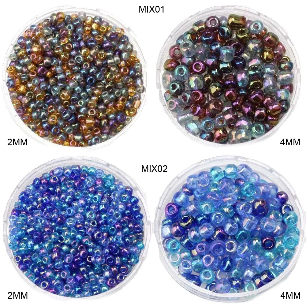 About 1000pcs/Lot 2MM Mix Colors Charm Czech Glass Seed Beads DIY Bracelet Necklace Earring Spacer For Jewelry Making