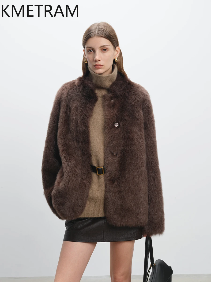 Naturalna toskańska wełna owcza dwustronna kurtka futrzana damska luksusowa futrzana prawdziwa kurtka futrzana wysokiej jakości zimowa odzież damska 2025