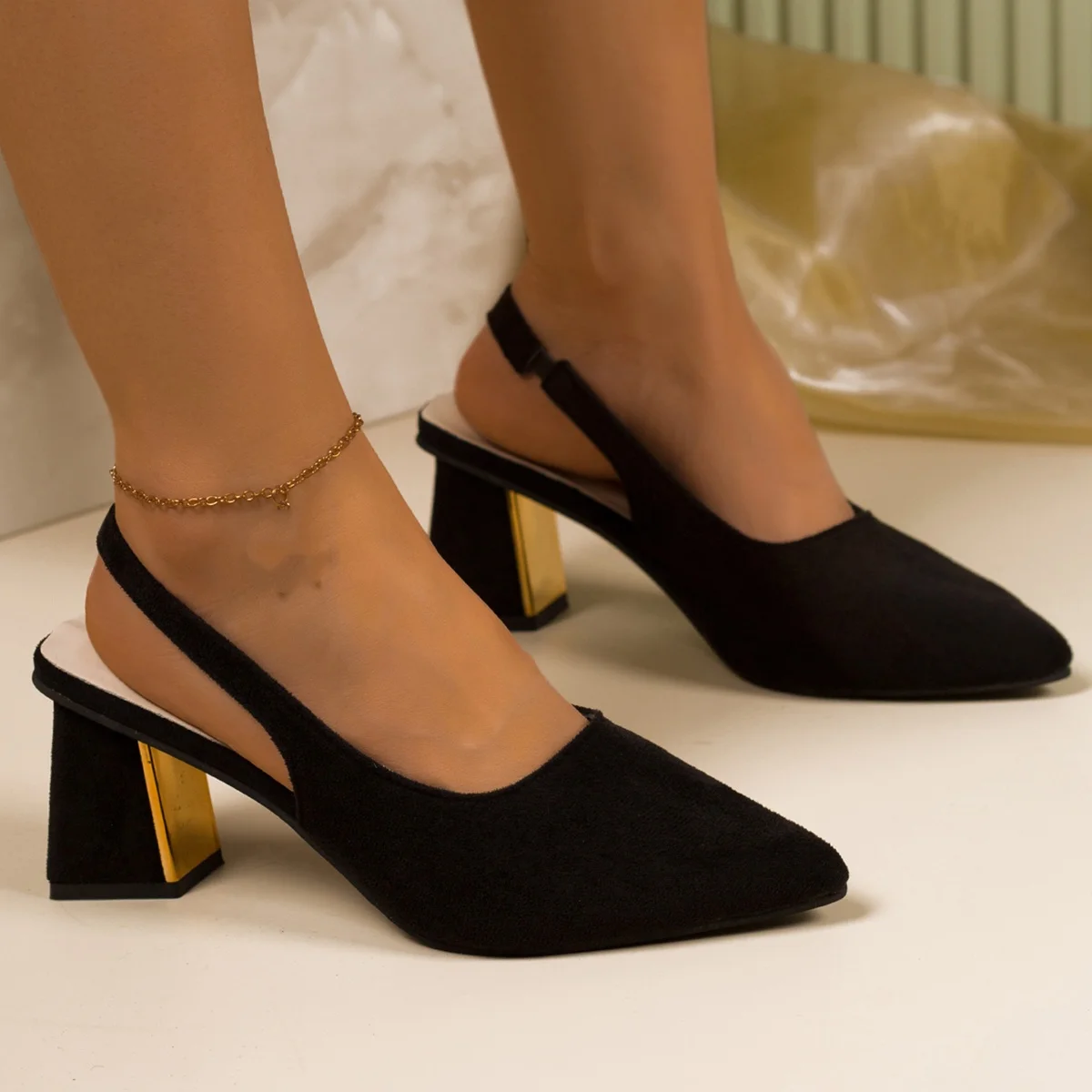 

*Летние удобные пикантные нескользящие повседневные сандалии с острым носком, модные новые стильные элегантные женские босоножки на высоком каблуке больших размеров