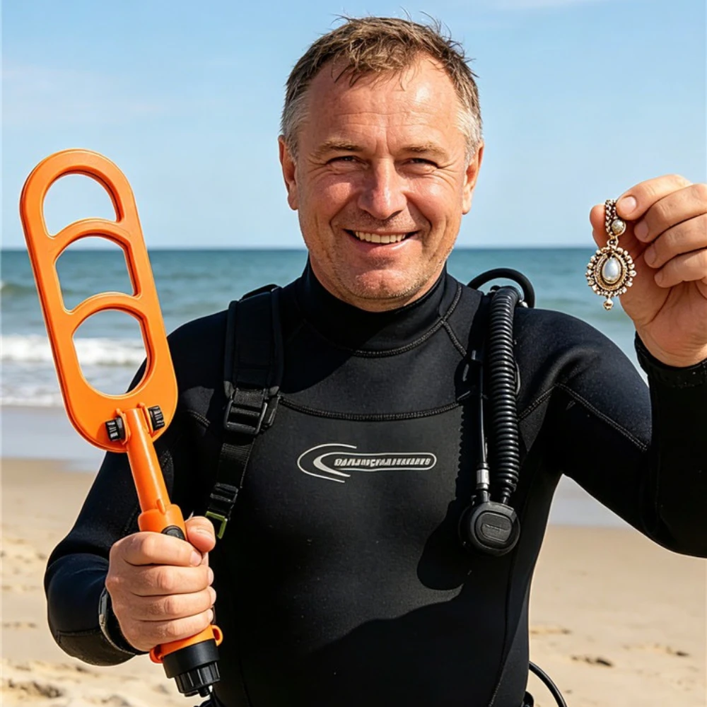 Waterproof Scuba Gold Metal Detector Folding Version Pulse Coil Underwater Pinpointer Dive Detecting