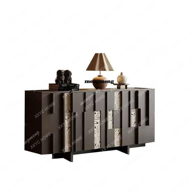 Retro open lacquered solid wood  engraved porch cabinet Classic side cabinet Locker Villa can be customized