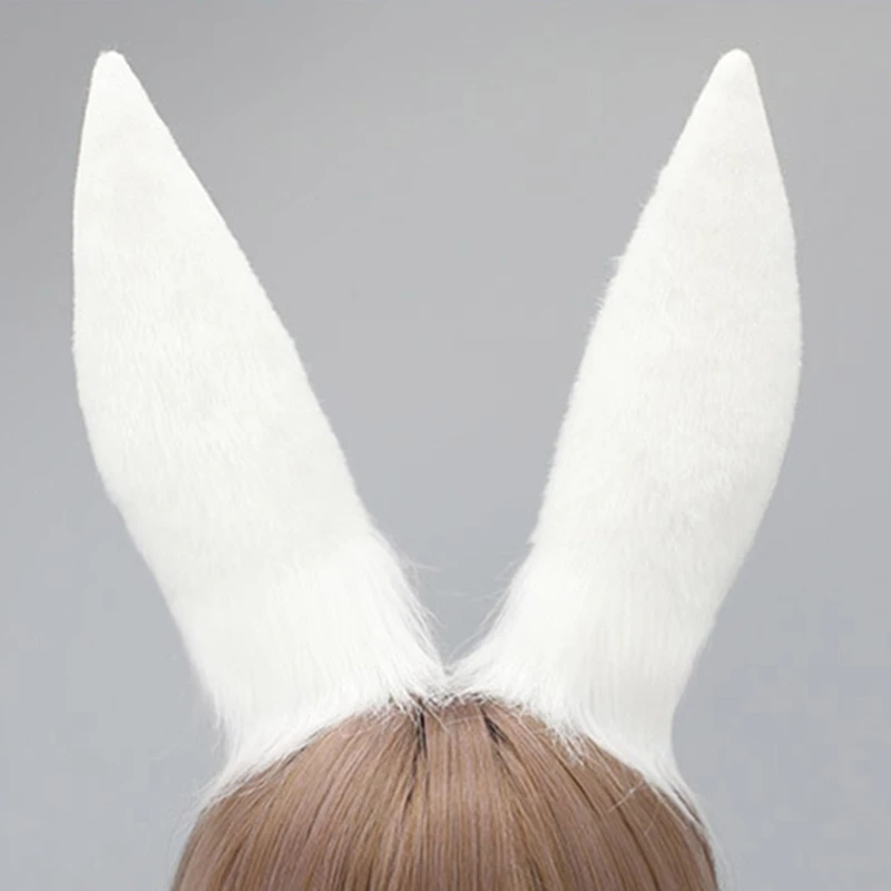 Shower Bunny Ear Headband Woman Students Washing Face Hairband Large Rabbits Ear Headbands Plush Halloween Hair Hoop - Image 4