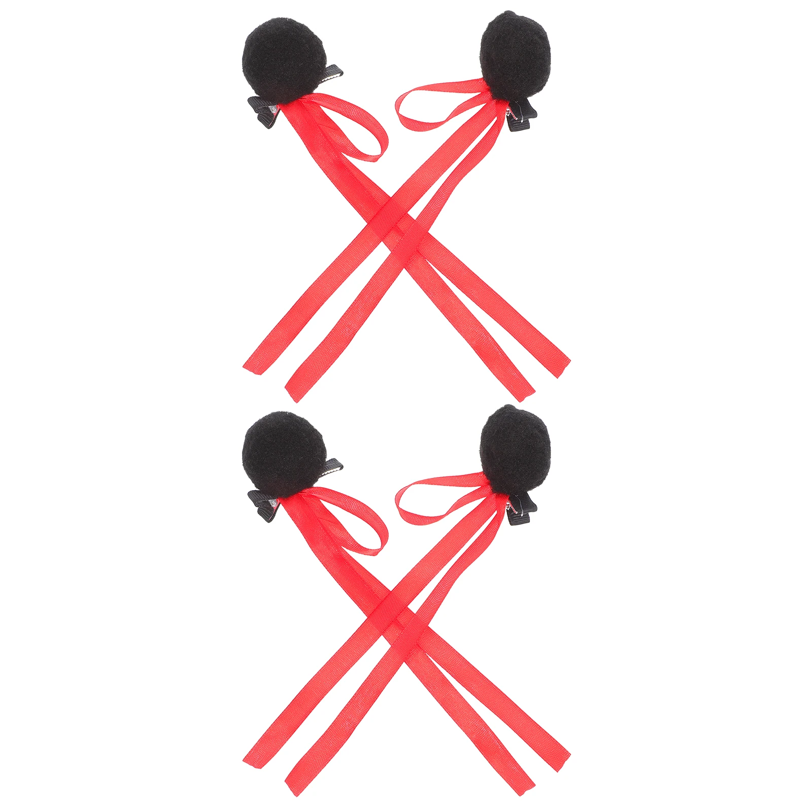 Women Clips Ribbon Pompom Girls Barrettes Styling Party Wedding Daily Cute Accessories For Fine Hair Small Non Slip Buckle