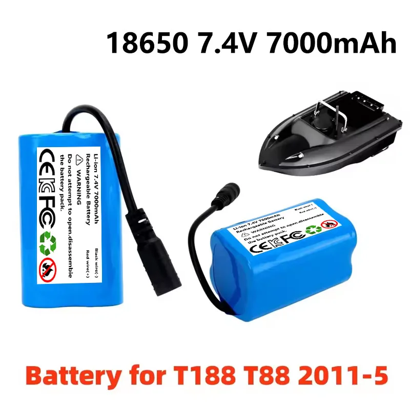 Original T1882011-5 T888 V007 H18 C18 2S2P 7.4V 7000mAh Li-ion Battery Pack for Remote Control/RC Fishing Bait Boat Battery