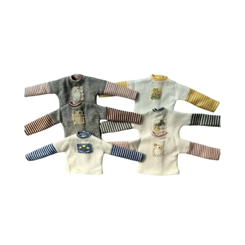 DIY Handmake Fashion Stripe Shirt 6 Styles DIY Gift T-shirt Tops Casual Wear Shirts for for blythe Dolls