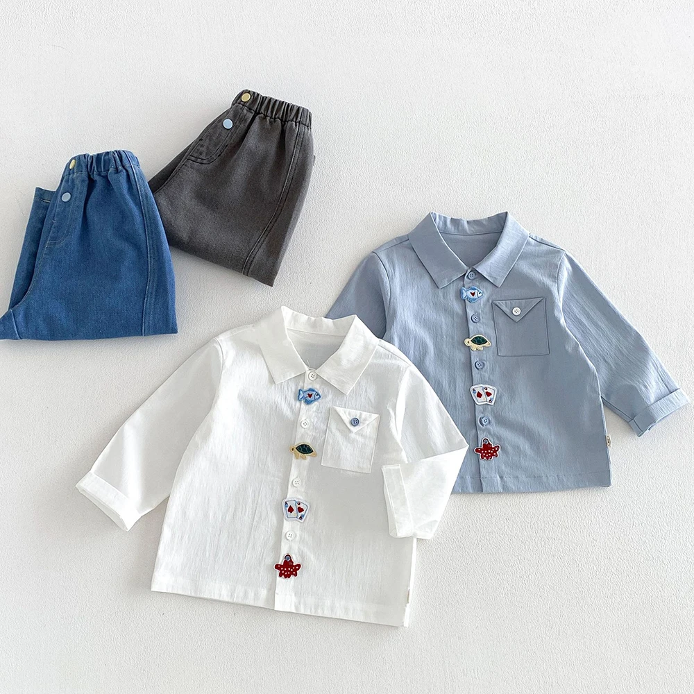 2026 Herbst Kinderhosen Einfarbige Mädchen-Jeanshosen Schlichter Stil Herbst-Jeans für Jungen Weiche Haremshosen – Detail 17