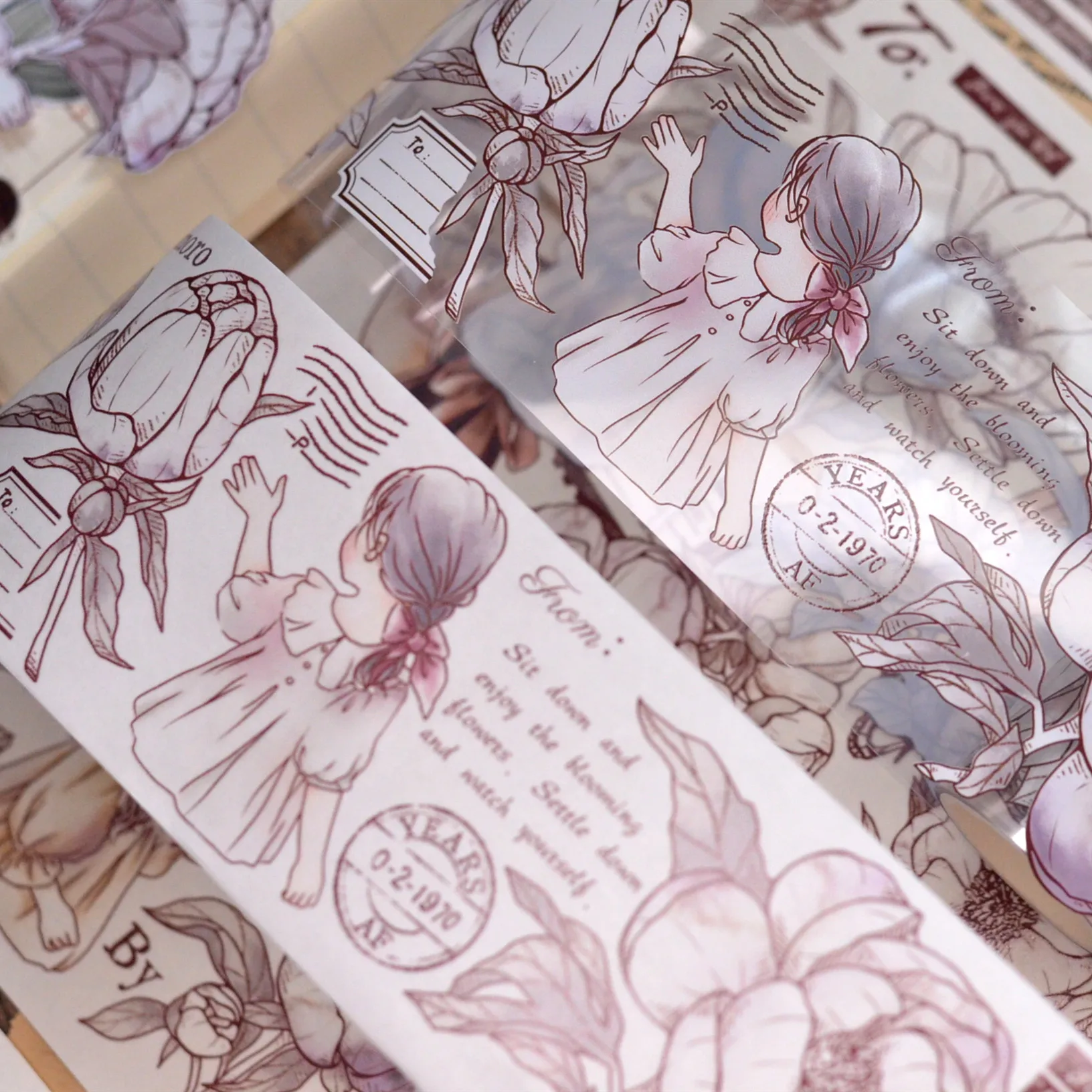 6m vintage estilo menina e flor pet tape