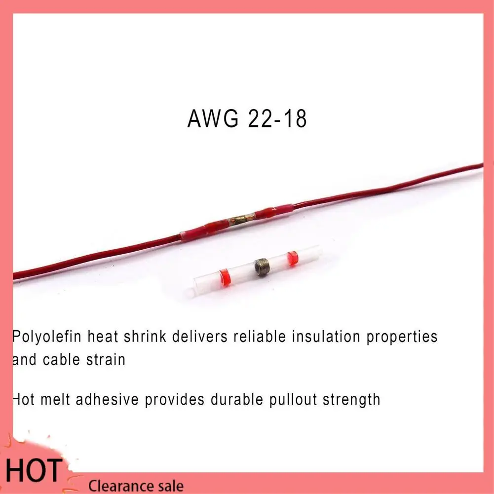 A88Z 200 peças de conectores de extremidade termo retrátil com vedação de solda terminais de cobre elétrico com caixa (70vermelho 60azul 50 branco 20 amarelo)