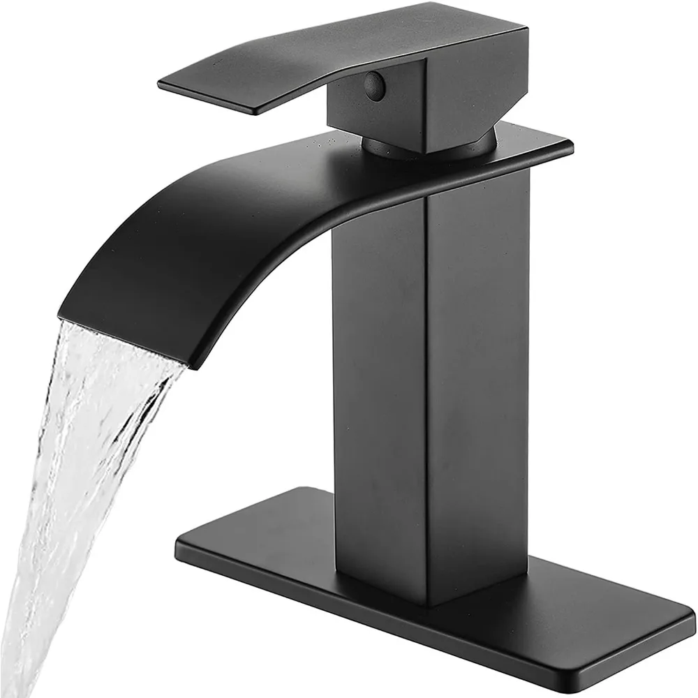

Bathroom Sink Faucet Waterfall Single Handle Basin Vanity Mixer Tap Deck Mounted