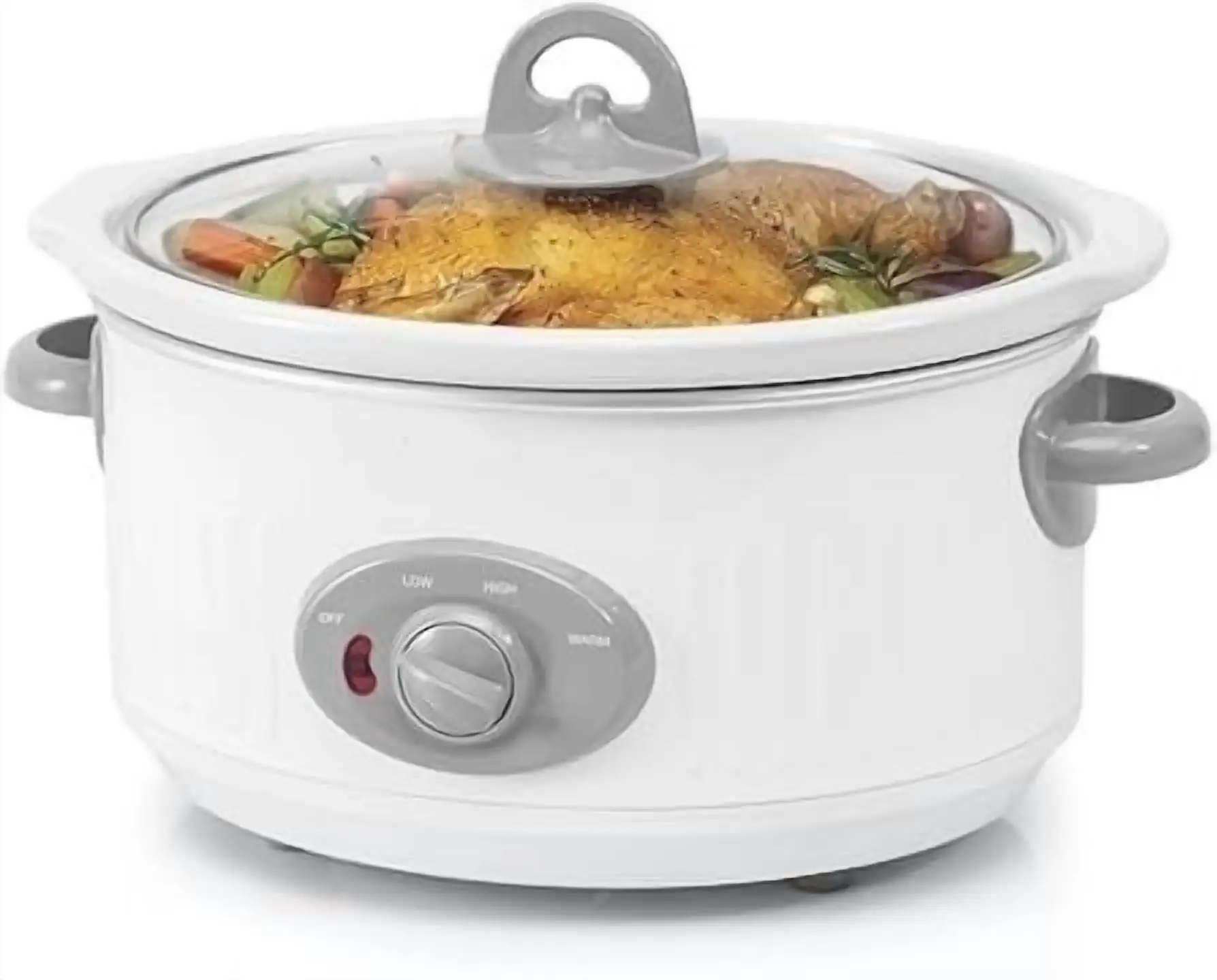 

Slow Cooker 3.5 Quart, Dishwashers Safe Crock Ceramic Inner Pot and Glass Lid, White