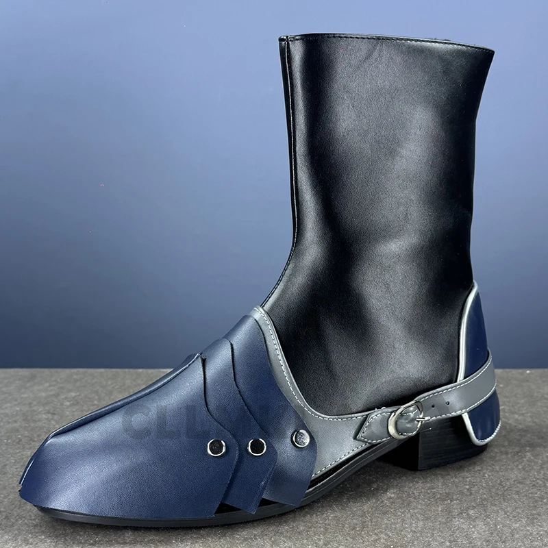 Game Arknights Endfield Ardashir Cosplay Shoes Men's Retro PU Leather Shoes Middle Ages Ankle Boots Game Cos Props