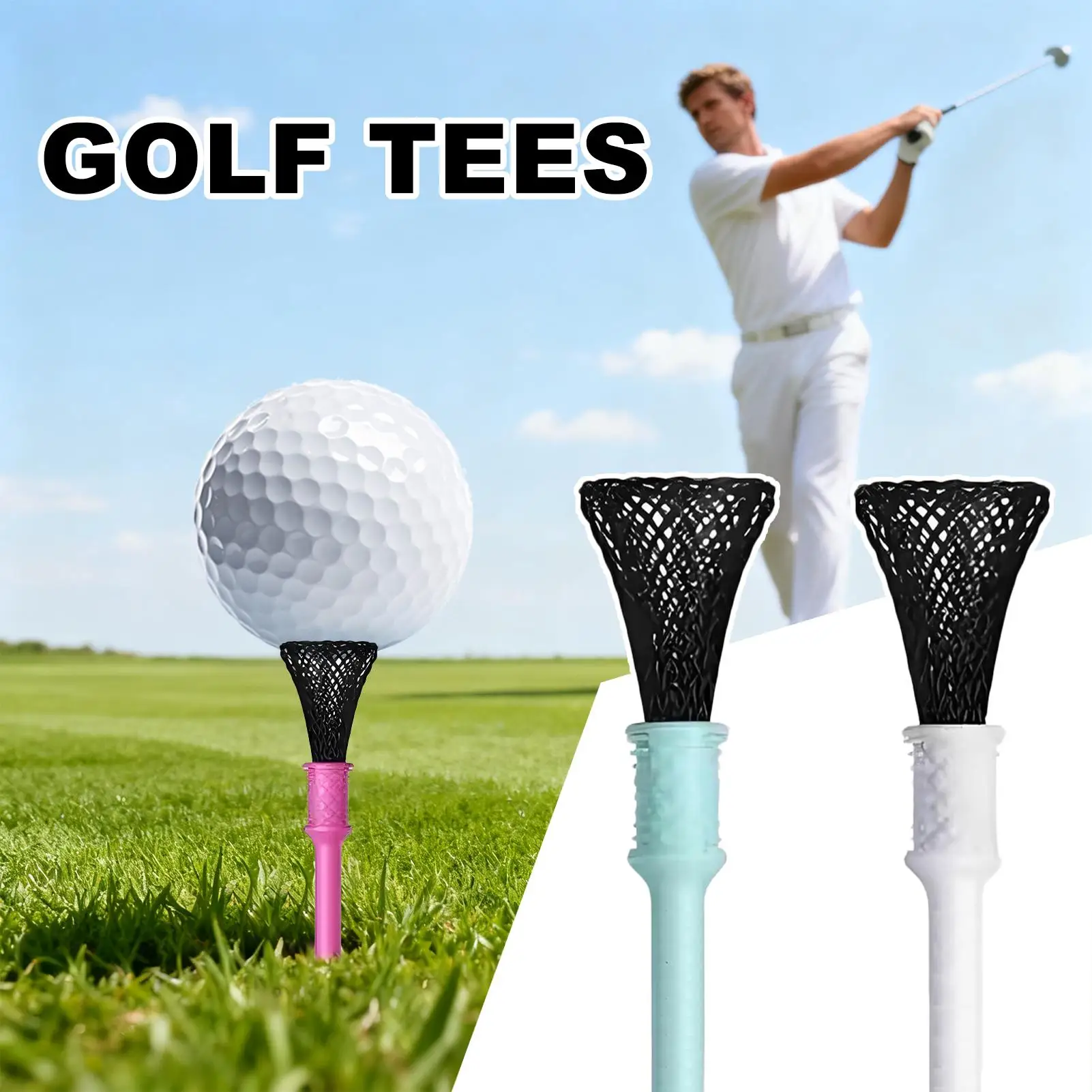 تي شيرت جولف مكون من 3 قطع بتصميم شبكي يقلل من الاحتكاك وممارسة تدريب الجولف للرجال والنساء لاعبي الغولف وممارسة الأطفال في المنزل والأب الداخلي