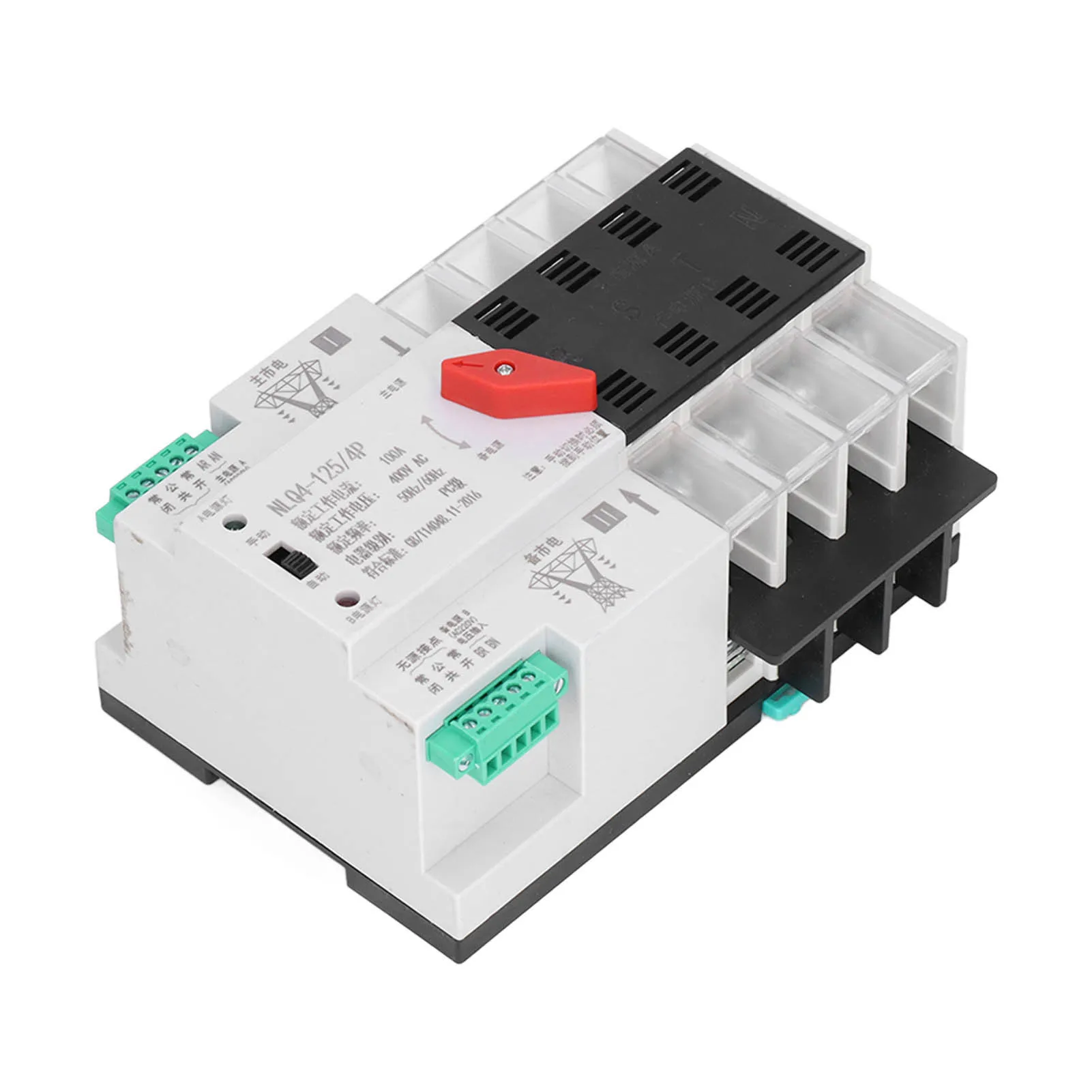 Dual Power Automatic Transfer Millisecond Controller mit Abdeckung NLQ4-125/4P 100A 400V AC Circuit Fast Transfer