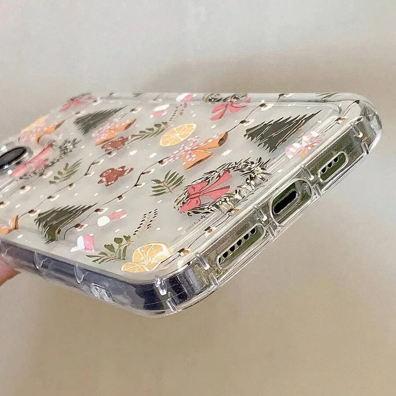 Winter Christmas Graphic Print Clear Case For iPhone 16 15 14 13 12 11 Pro Max 16E XS XR SE2 7 8 Plus SE2 SE3 Shockproof Cover - náhled 4